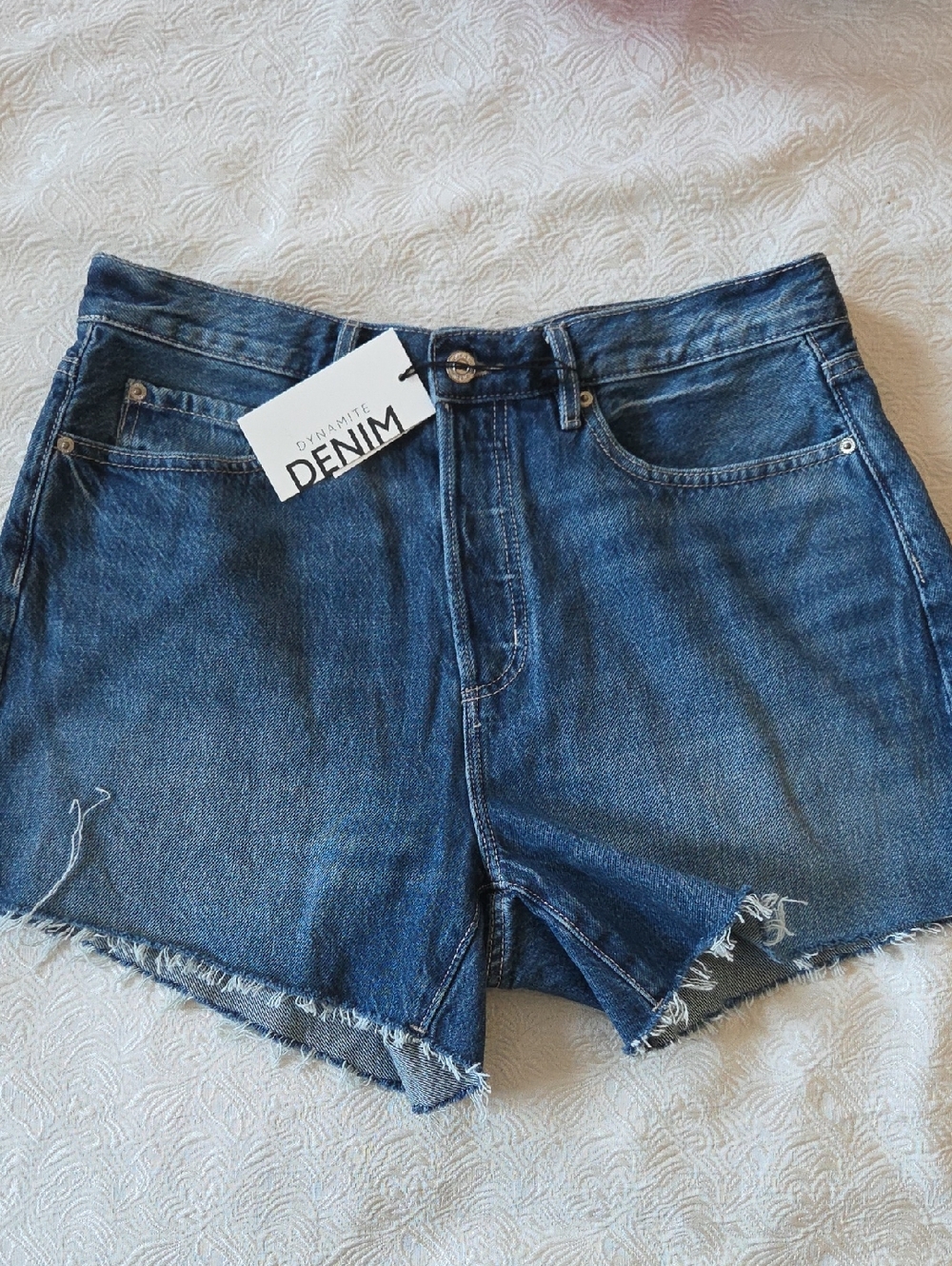 Dynamite High Rise Blue Denim Shorts